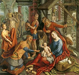 De aanbidding der wijzen, centraal paneel, c.1560